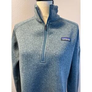 Patagonia Womens Better Sweater 1/4 zip Fleece Pullover Teal Green Heather XL